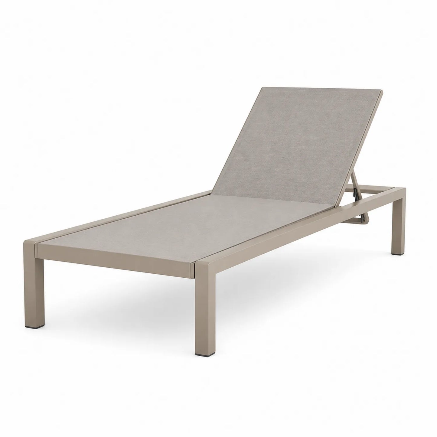 Liegestuhl Aluminium Textilgewebe Beige 200cm x 70cm