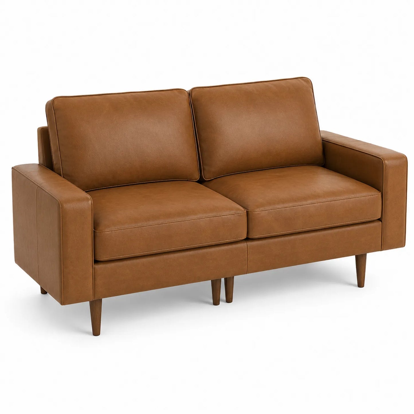 2-Sitzer Sofa Kunstleder Braun 150 cm