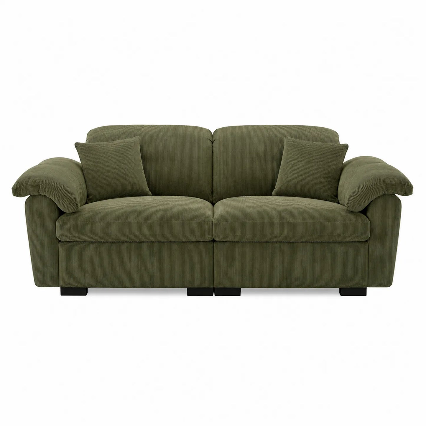 Zweisitzer Cordsofa Olivgrün 200x90x85 cm