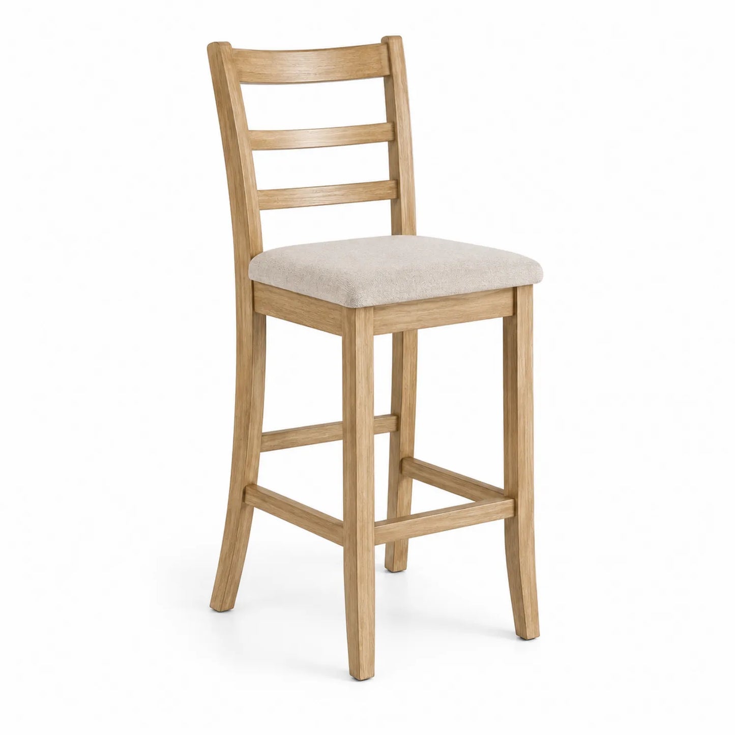 Barhocker Eichenholz Beige Polyestergewebe 104cm