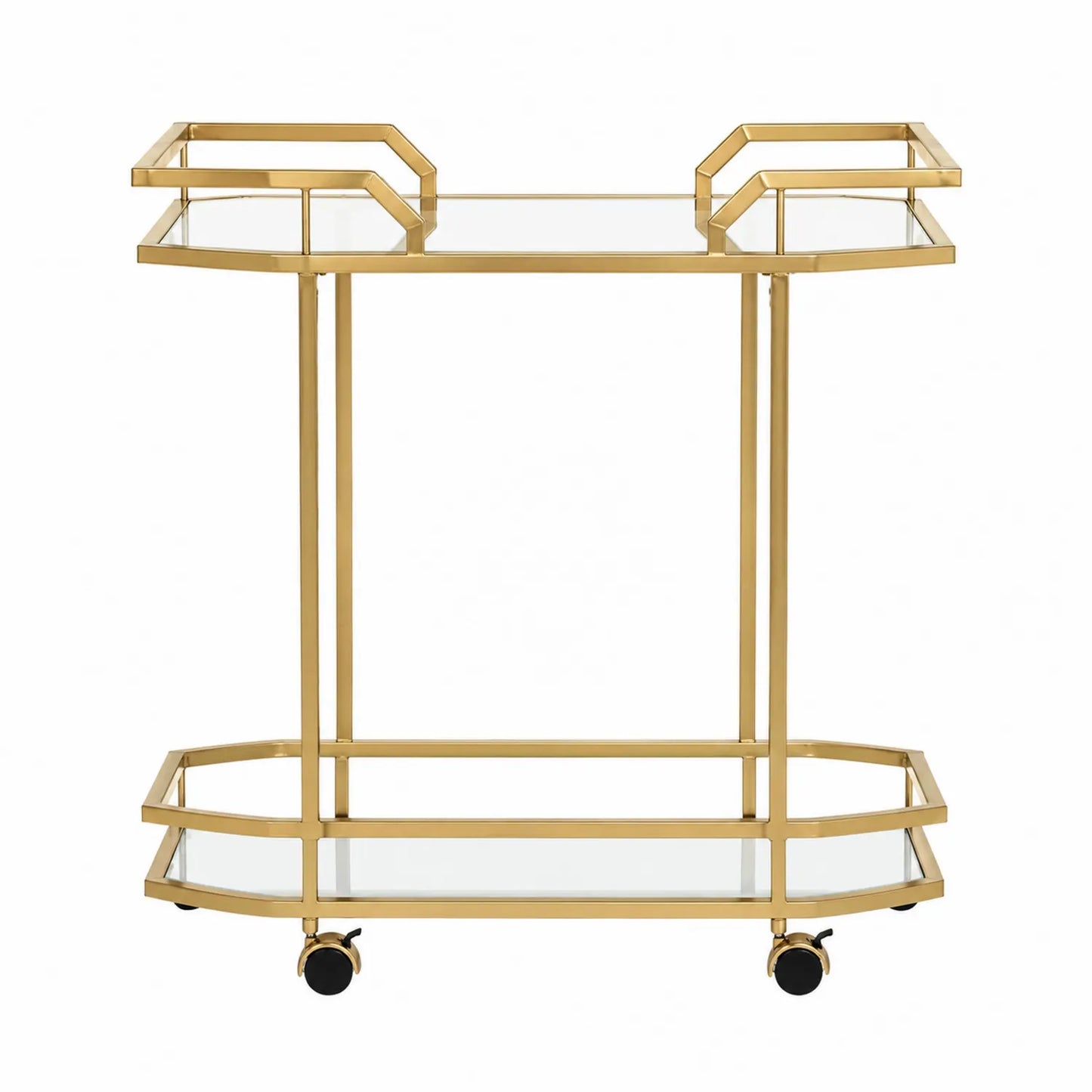 Metall-Barwagen mit gehärtetem Glas in Gold
