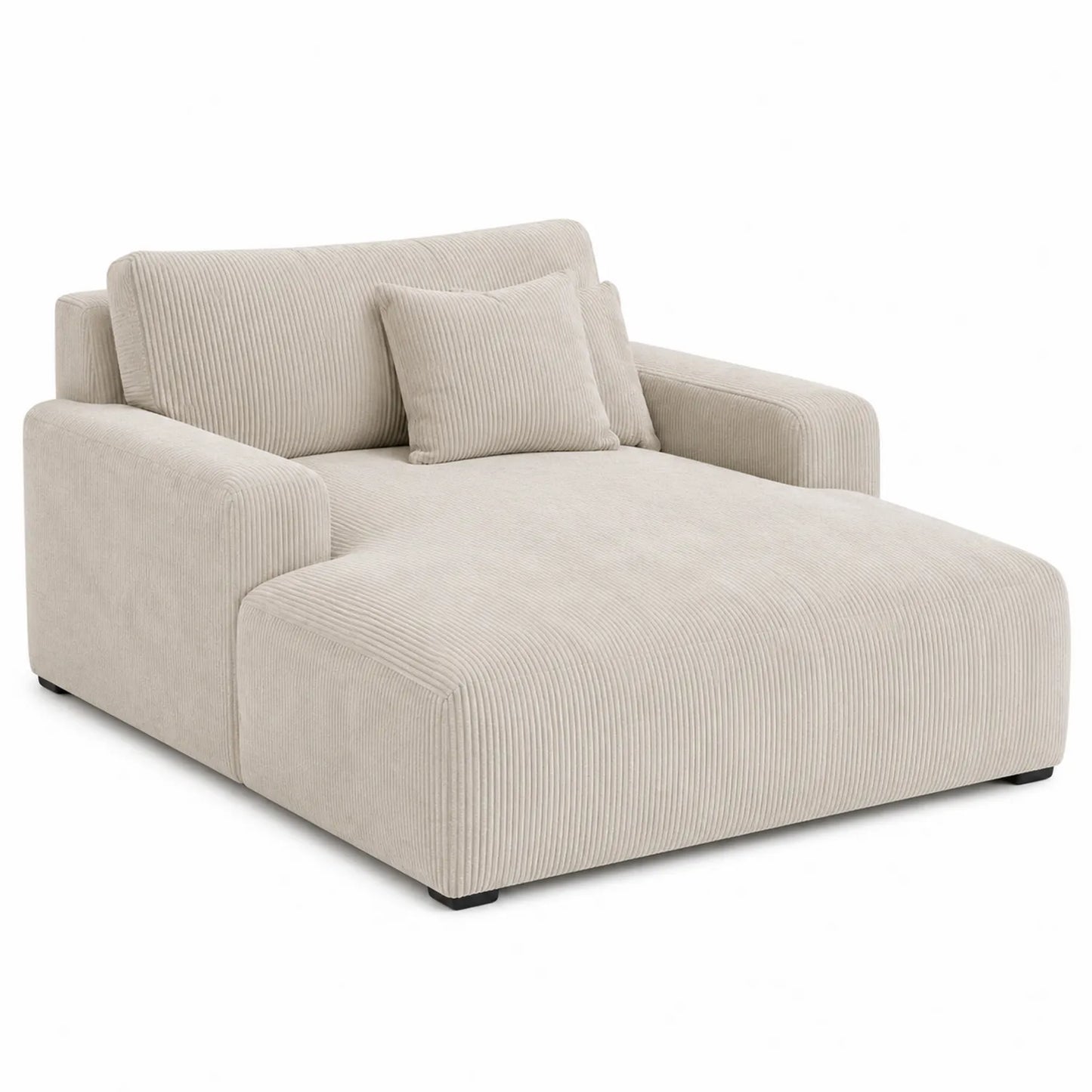 Cordsofa mit Armlehnen Beige 150x110x70 cm