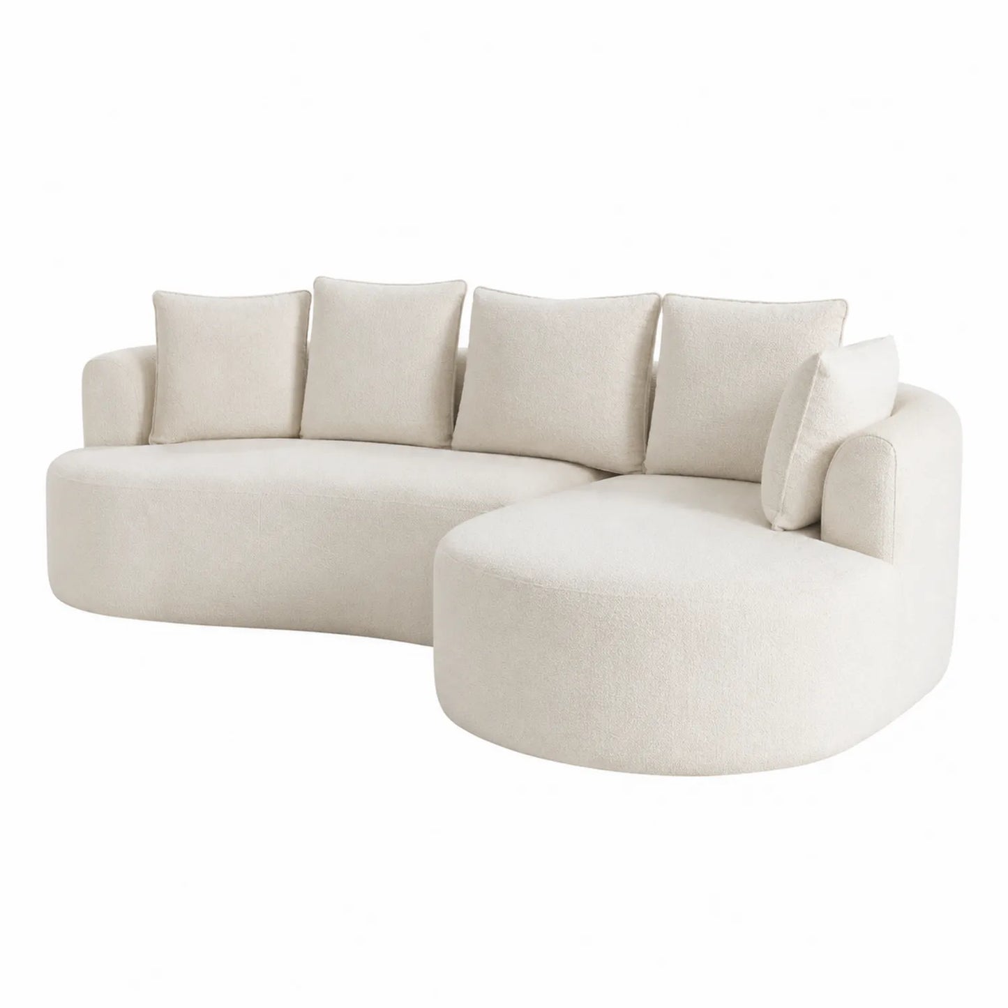 Ecksofa 5-Sitzer Bouclé Beige 280cm