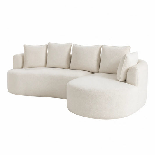 Ecksofa 5-Sitzer Bouclé Beige 280cm