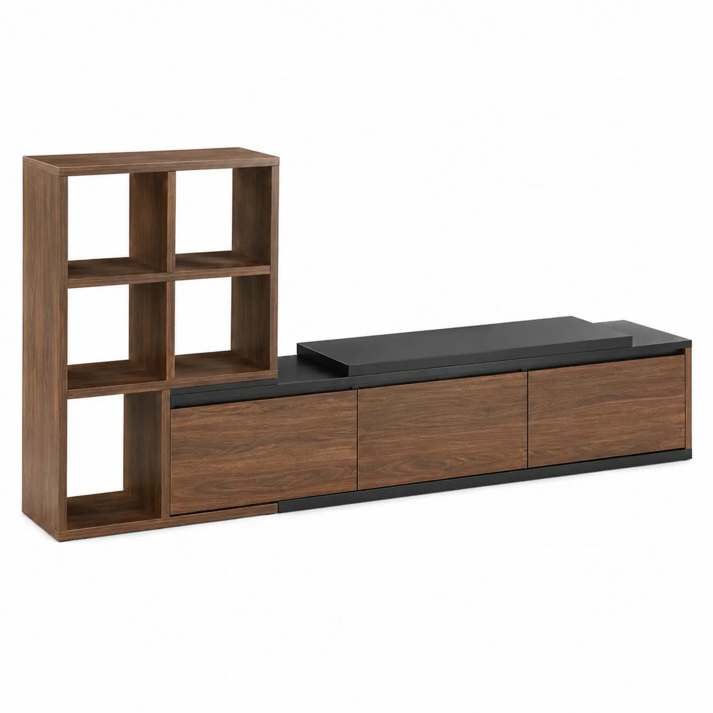 TV-Schrank aus Holz und Metall in Braun und Schwarz, 180 cm