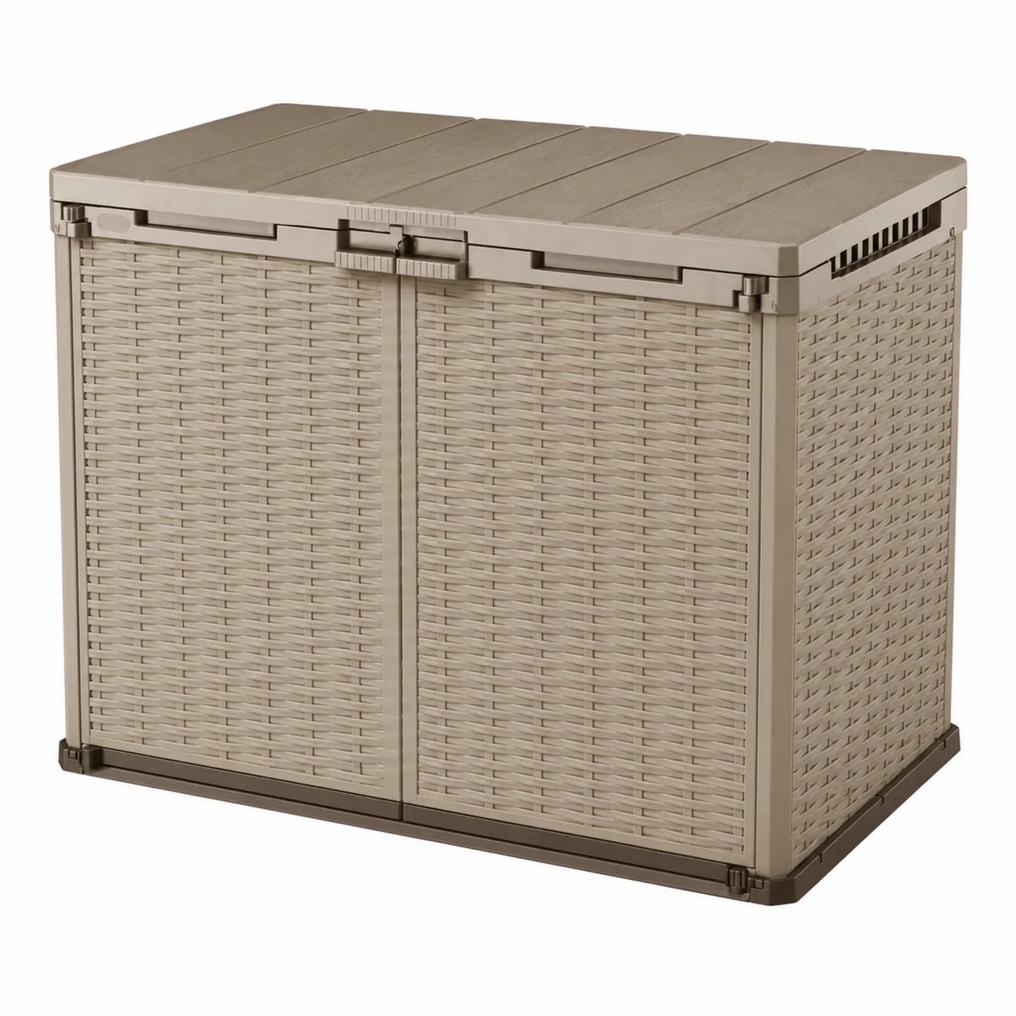 Kunststoff-Aufbewahrungsbox Rattanoptik Beige