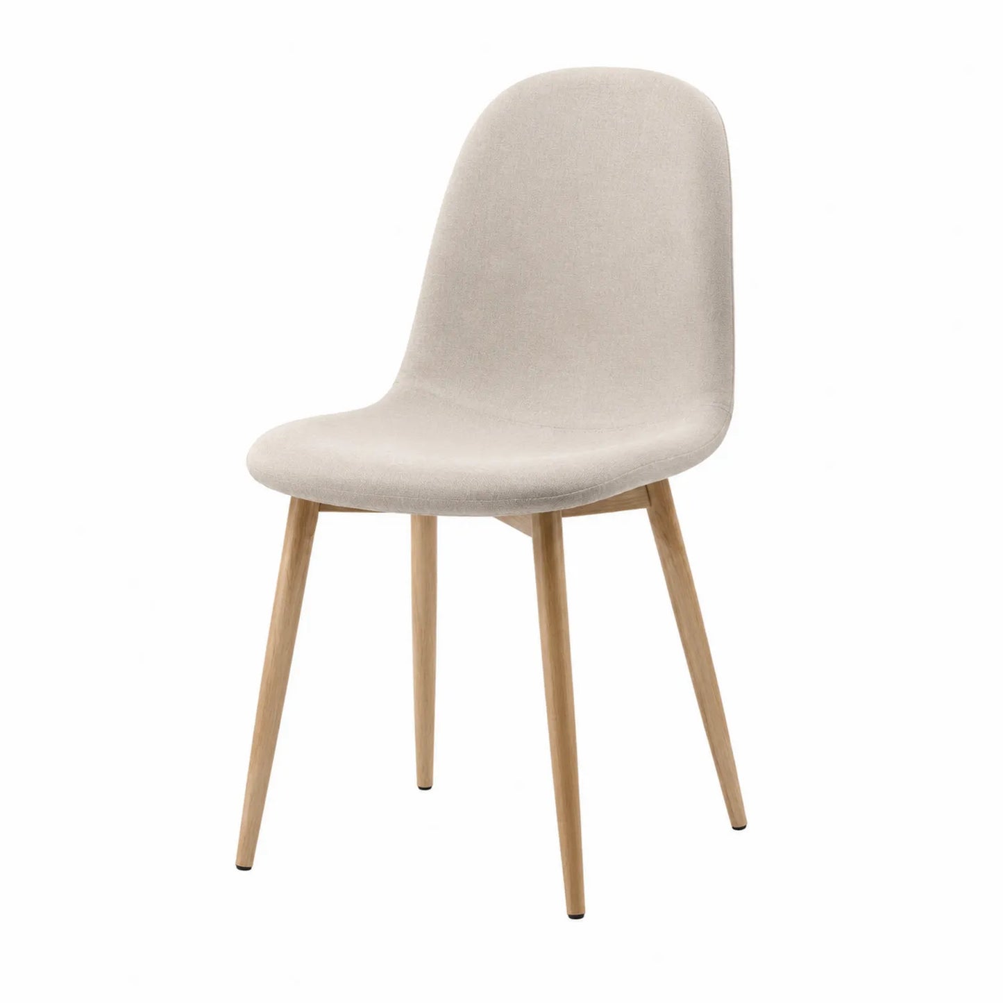 Esszimmerstuhl mit Polyesterbezug und Eichenholzbeinen Beige