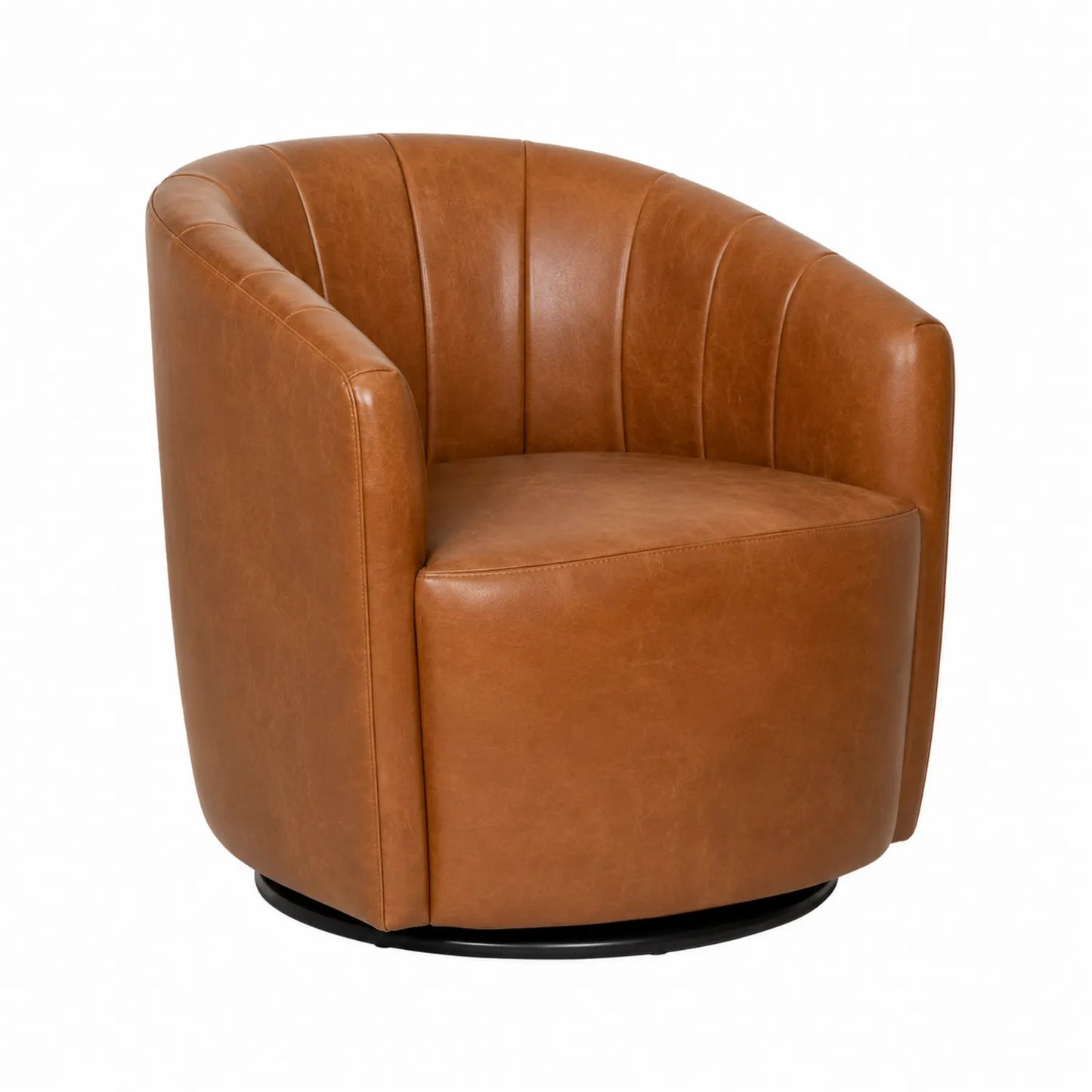 Drehbarer Sessel aus PU-Leder Braun