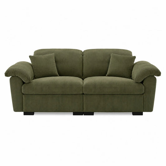 Zweisitzer Cordsofa Olivgrün 200x90x85 cm