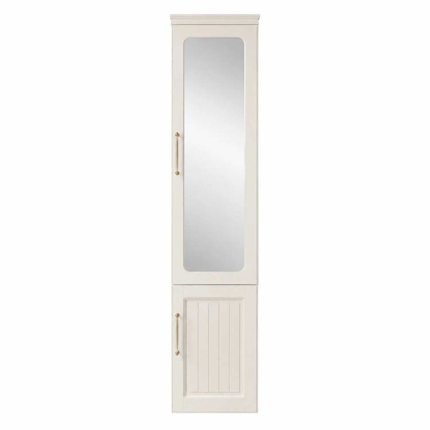 Garderobenschrank mit Spiegel MDF Weiß 190cm x 40cm x 30cm