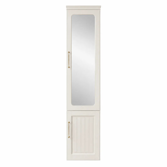Garderobenschrank mit Spiegel MDF Weiß 190cm x 40cm x 30cm